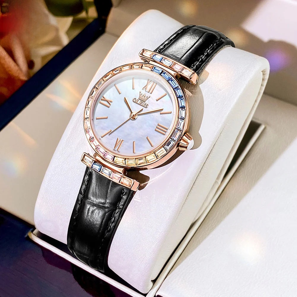 Women's Rose Gold Quartz Watch Petite Leather Strap Dial BandsCo Straps