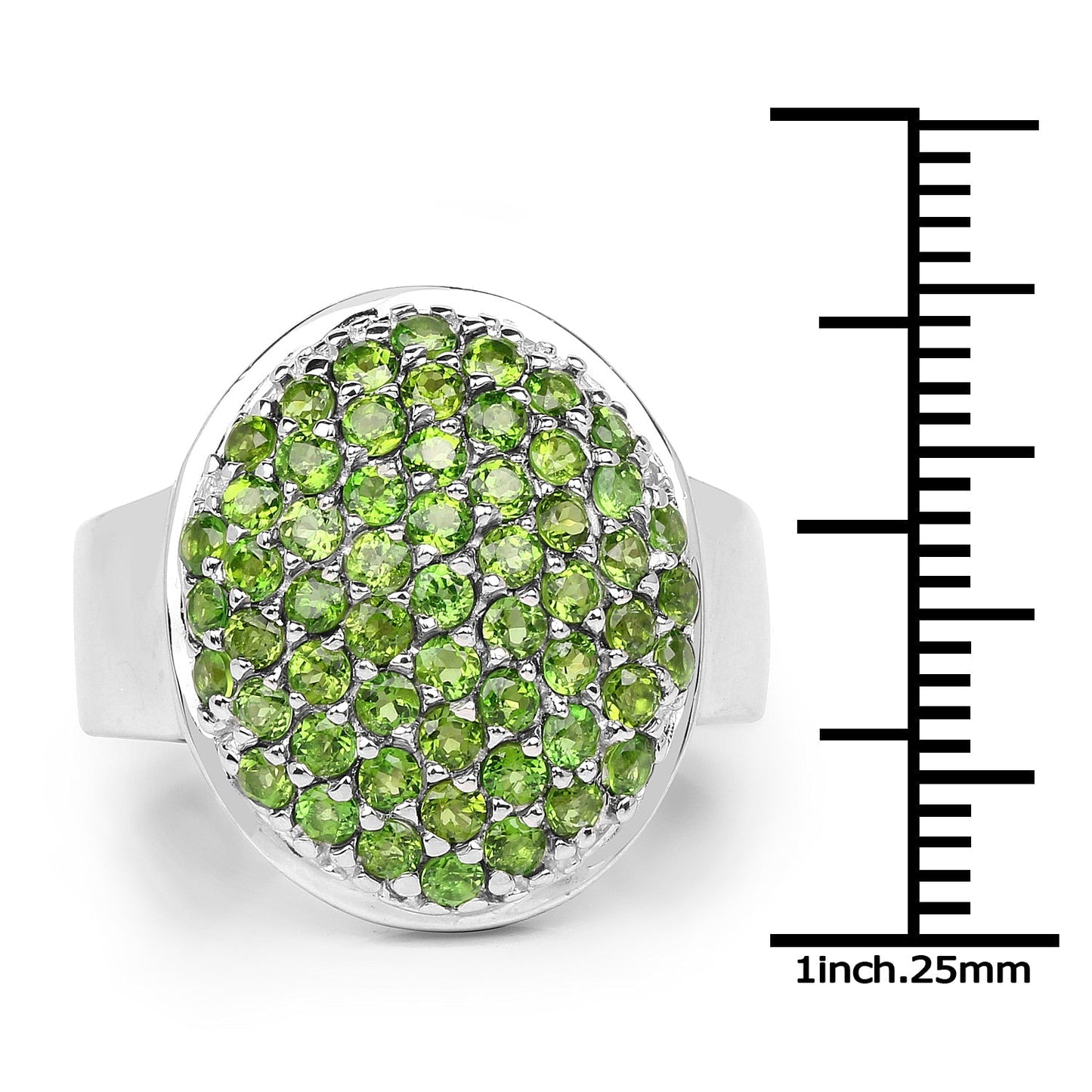 2.17 Carat Genuine Chrome Diopside .925 Sterling Silver Ring Bids.com