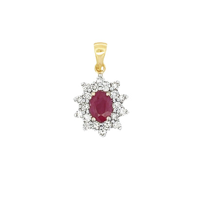1.65ct Ruby Diamond Fashion Pendants 14KT Yellow Gold Bids.com