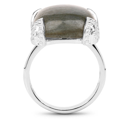 16.95 Carat Genuine Labradorite .925 Sterling Silver Ring Bids.com