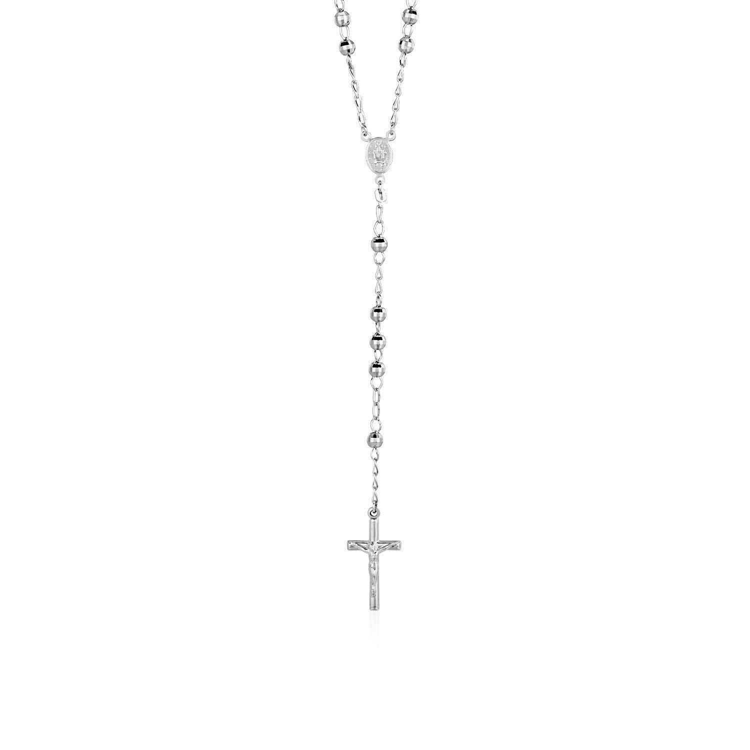 Rosary Chain and Large Bead Necklace in Sterling Silver Bids.com