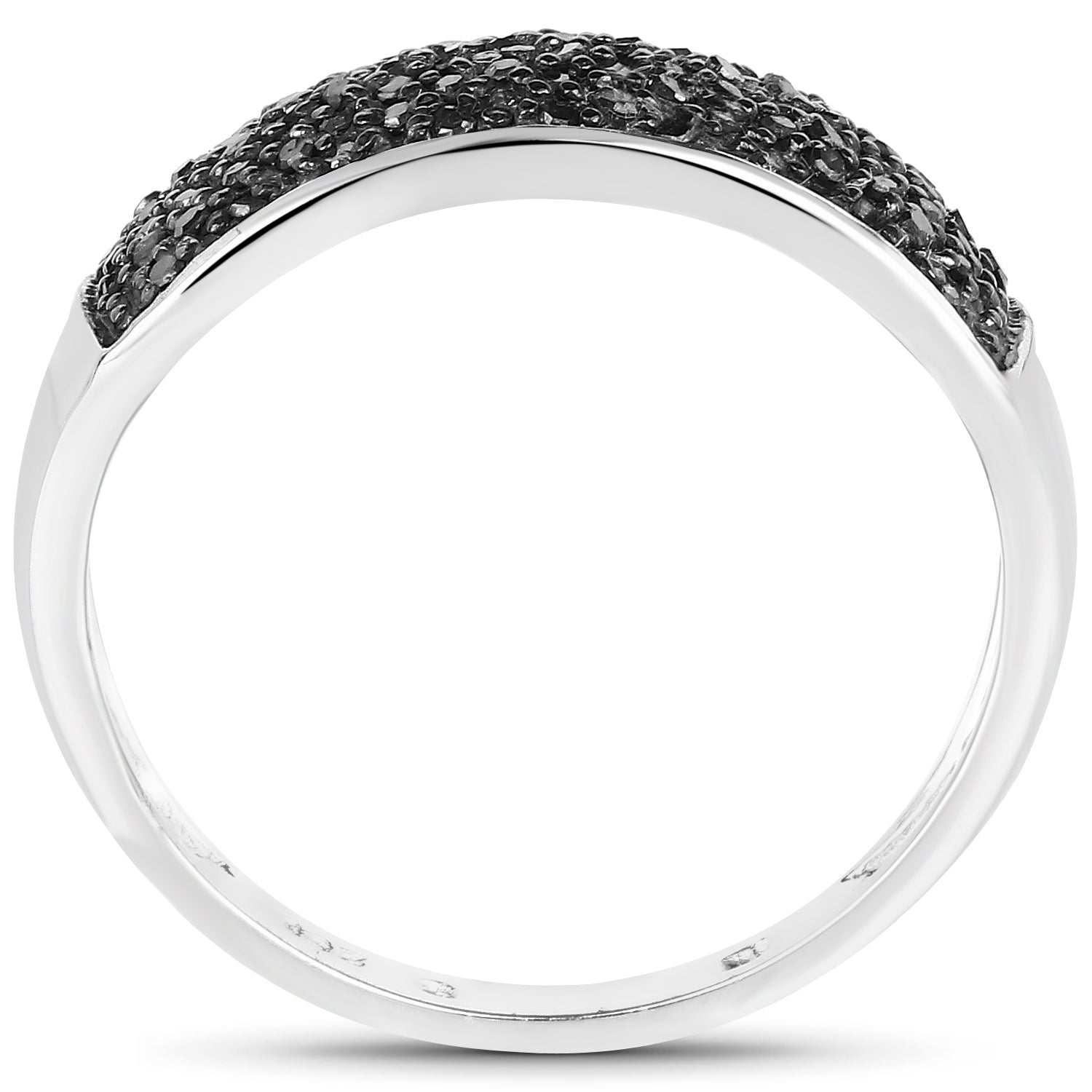 0.43 Carat Genuine Black Diamond .925 Sterling Silver Ring Bids.com