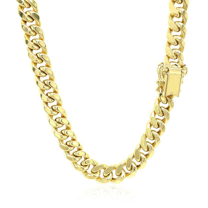 7.5mm 14k Yellow Gold Semi Solid Miami Cuban Chain Bids.com