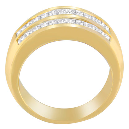 14K Yellow Gold 1ct. TDW Princess and Baguette-Cut Diamond Ring(H-I, SI1-SI2) Bids.com