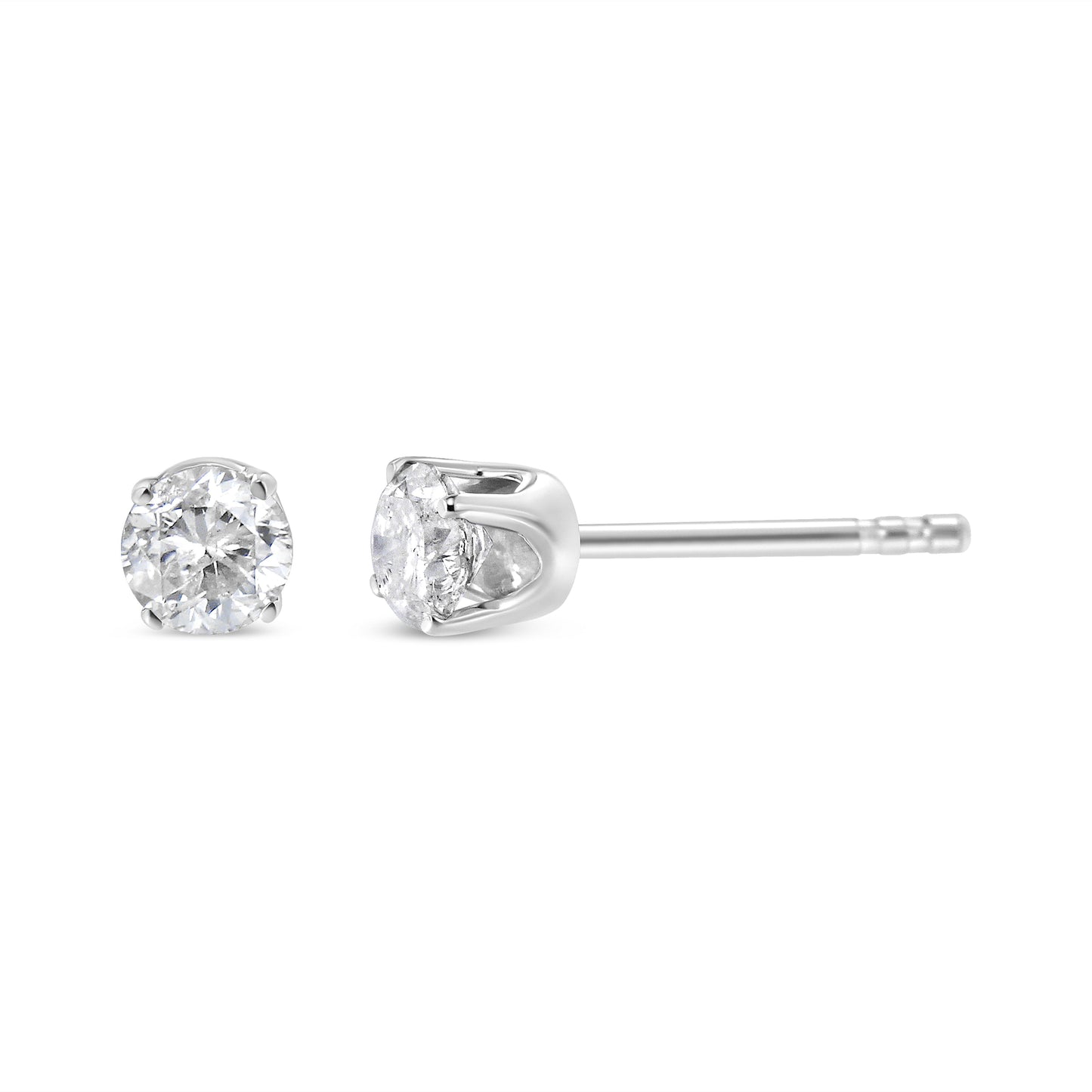 14K White Gold 1.0 Cttw 4-Prong Set Brilliant Round-Cut Solitaire Lab Grown Diamond Push Back Stud Earrings (E-F Color, VVS2-VS1 Clarity) Bids.com