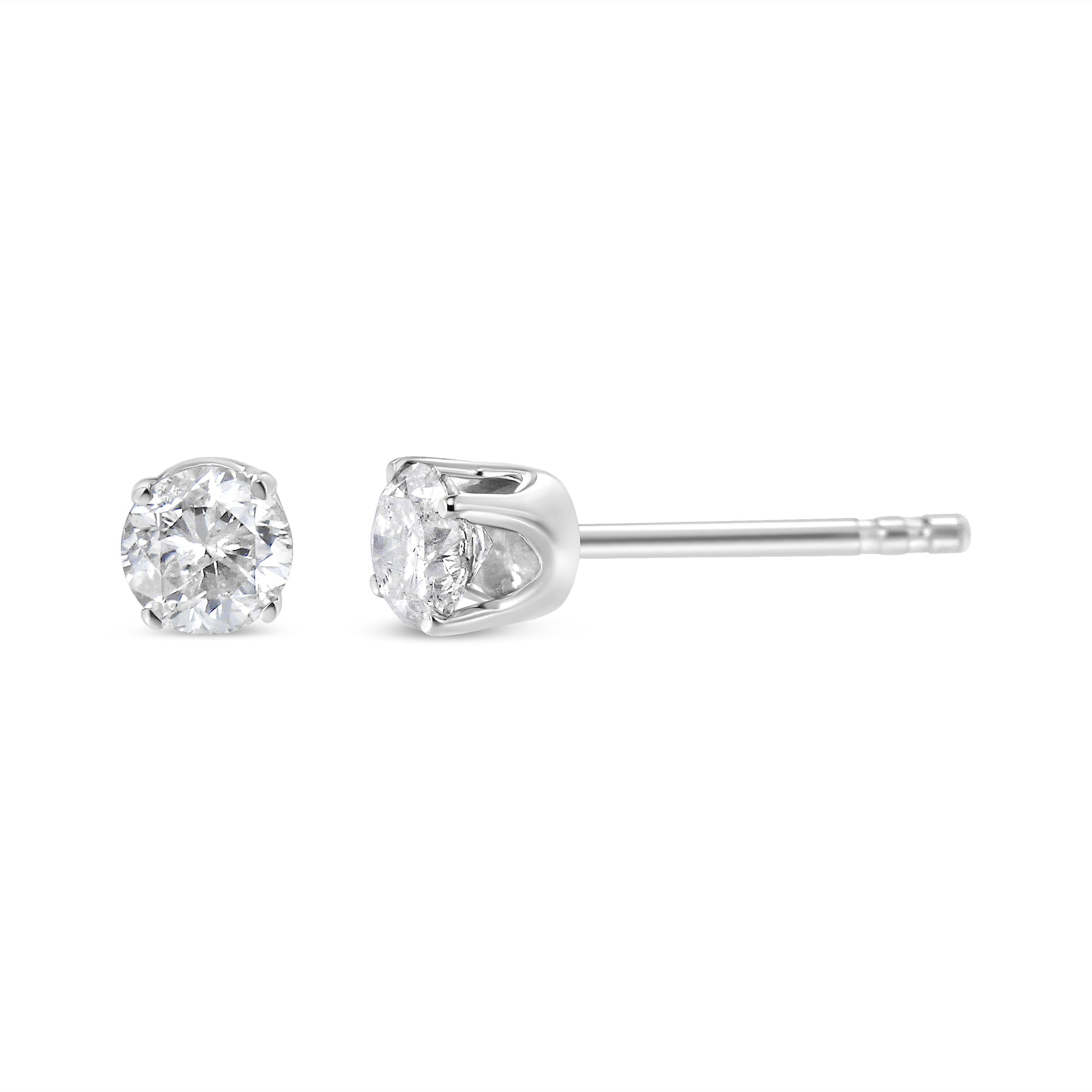14K White Gold 1.0 Cttw 4-Prong Set Brilliant Round-Cut Solitaire Lab Grown Diamond Push Back Stud Earrings (E-F Color, VVS2-VS1 Clarity) Bids.com