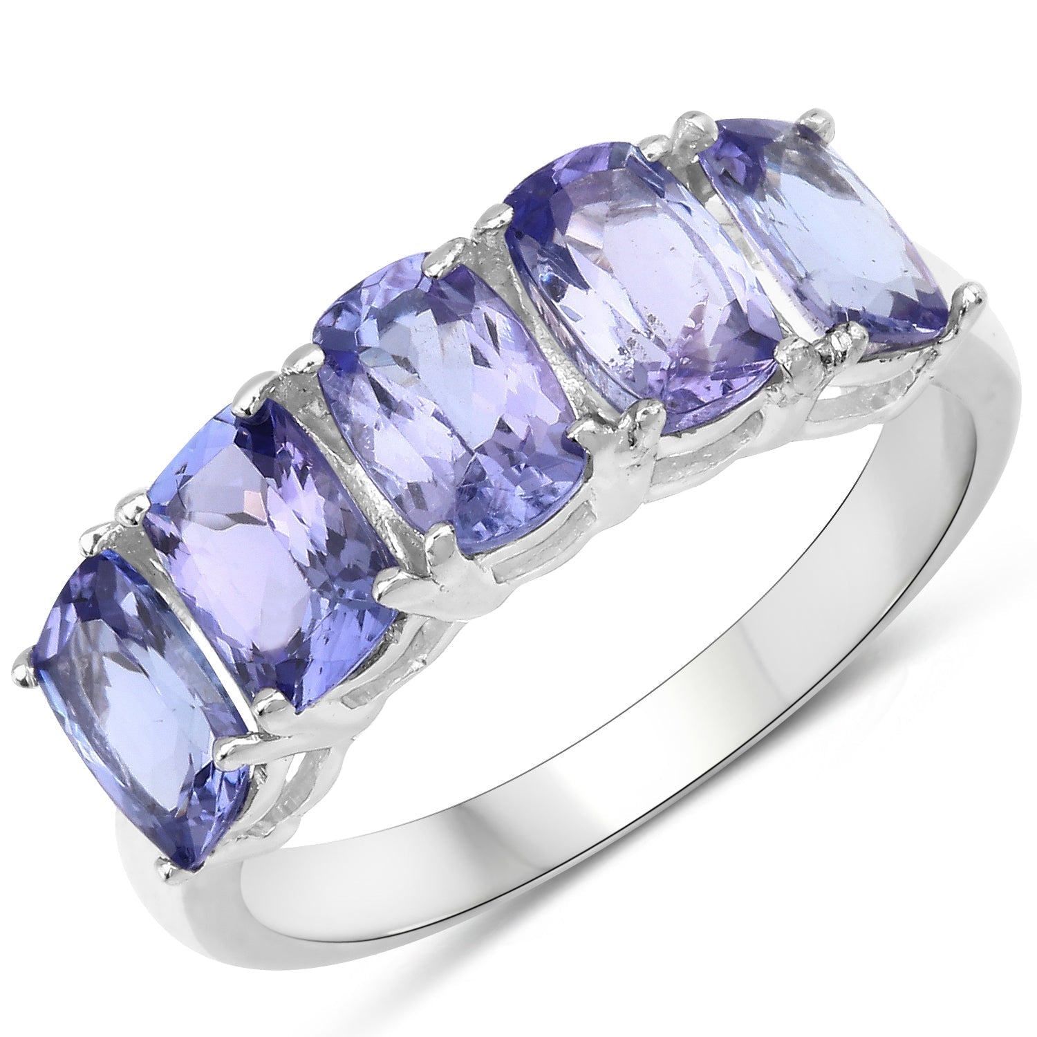 2.65 Carat Genuine Tanzanite .925 Sterling Silver Ring Bids.com