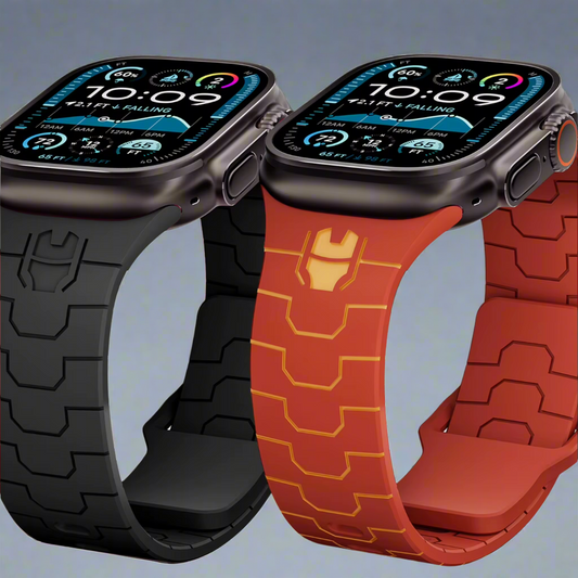 Iron Man Inspired Silicone Watch Strap for Apple Watch – Superhero Style & Ultimate Comfort