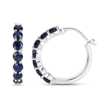 2.66 Carat Genuine Blue Sapphire .925 Sterling Silver Earrings Bids.com