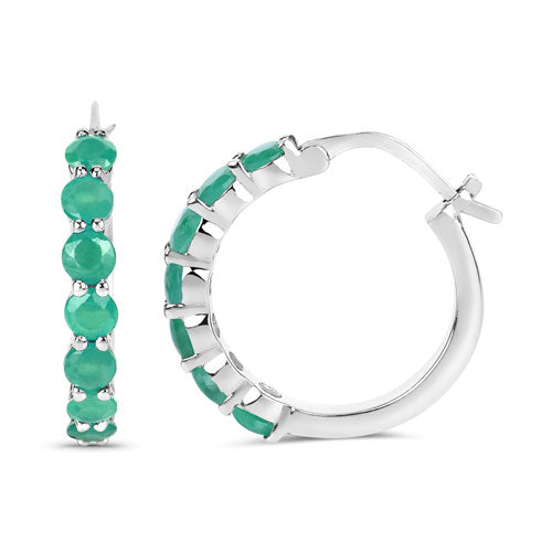2.38 Carat Genuine Emerald .925 Sterling Silver Earrings Bids.com