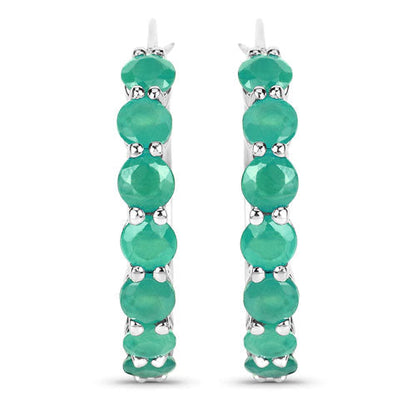 2.38 Carat Genuine Emerald .925 Sterling Silver Earrings Bids.com