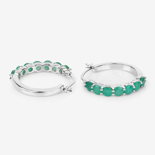 2.38 Carat Genuine Emerald .925 Sterling Silver Earrings Bids.com