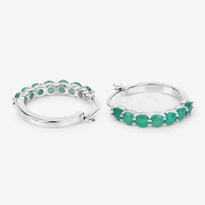 2.38 Carat Genuine Emerald .925 Sterling Silver Earrings Bids.com