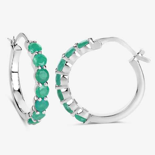 2.38 Carat Genuine Emerald .925 Sterling Silver Earrings Bids.com