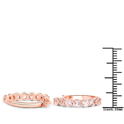 18K Rose Gold Plated 1.68 Carat Genuine Morganite .925 Sterling Silver Earrings Bids.com
