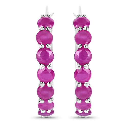 2.80 Carat Genuine Ruby .925 Sterling Silver Earrings Bids.com