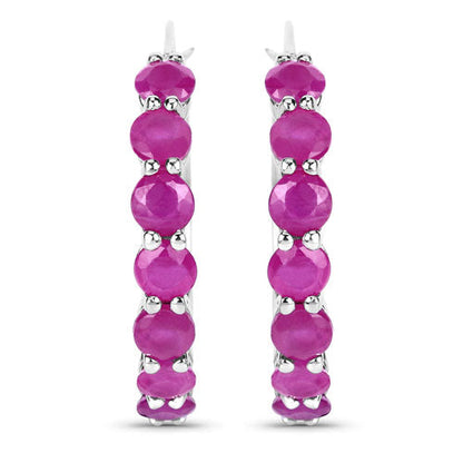2.80 Carat Genuine Ruby .925 Sterling Silver Earrings Bids.com