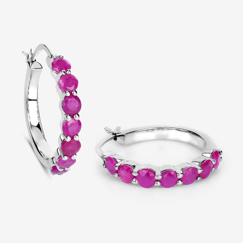 2.80 Carat Genuine Ruby .925 Sterling Silver Earrings Bids.com