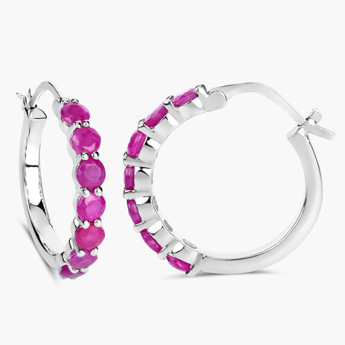 2.80 Carat Genuine Ruby .925 Sterling Silver Earrings Bids.com
