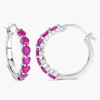2.80 Carat Genuine Ruby .925 Sterling Silver Earrings Bids.com