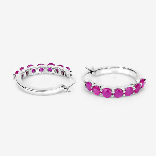 2.80 Carat Genuine Ruby .925 Sterling Silver Earrings Bids.com