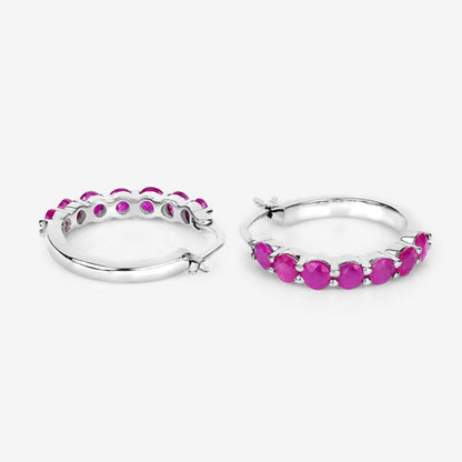 2.80 Carat Genuine Ruby .925 Sterling Silver Earrings Bids.com
