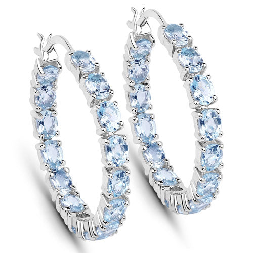 5.70 Carat Genuine Blue Topaz .925 Sterling Silver Earrings Bids.com