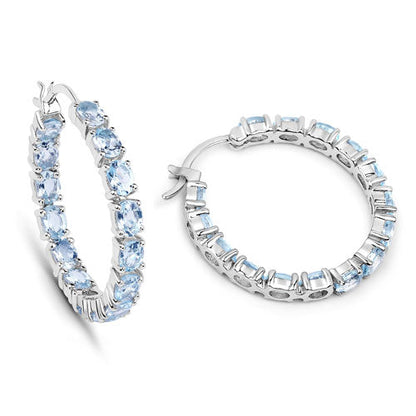 5.70 Carat Genuine Blue Topaz .925 Sterling Silver Earrings Bids.com