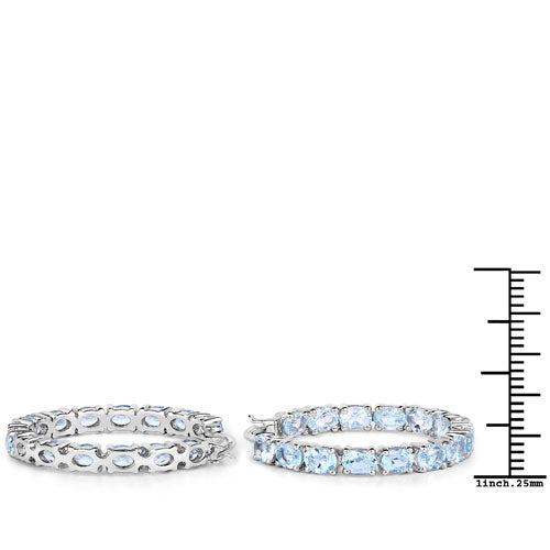 5.70 Carat Genuine Blue Topaz .925 Sterling Silver Earrings Bids.com