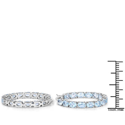 5.70 Carat Genuine Blue Topaz .925 Sterling Silver Earrings Bids.com