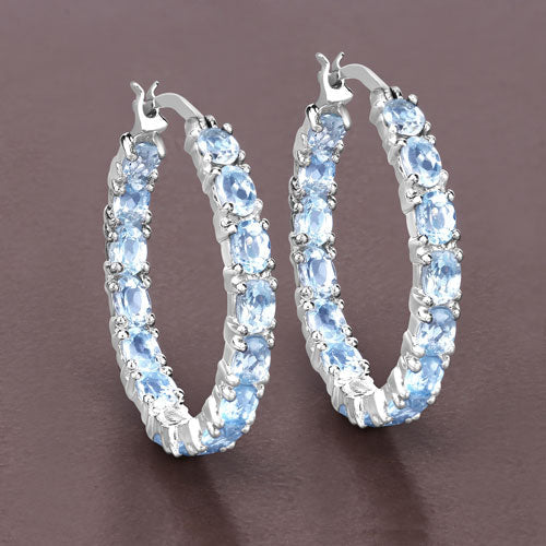 5.70 Carat Genuine Blue Topaz .925 Sterling Silver Earrings Bids.com