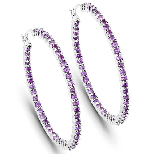 3.00 Carat Genuine Amethyst .925 Sterling Silver Earrings Bids.com