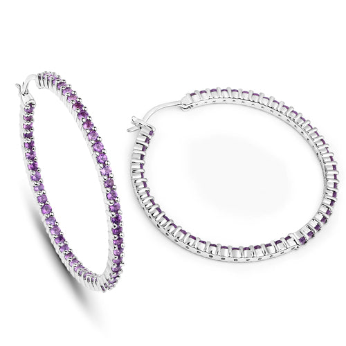 3.00 Carat Genuine Amethyst .925 Sterling Silver Earrings Bids.com