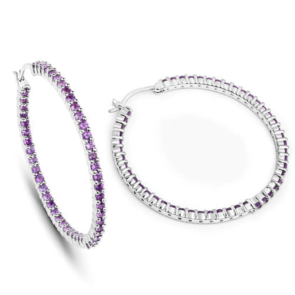 3.00 Carat Genuine Amethyst .925 Sterling Silver Earrings Bids.com