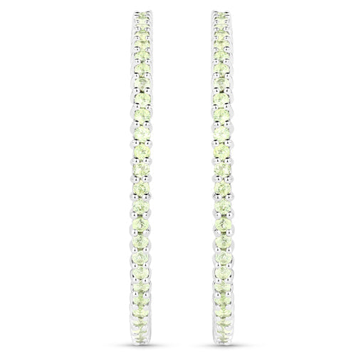 3.50 Carat Genuine Peridot .925 Sterling Silver Earrings Bids.com