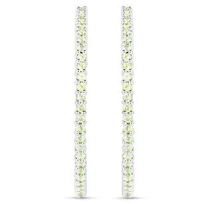 3.50 Carat Genuine Peridot .925 Sterling Silver Earrings Bids.com