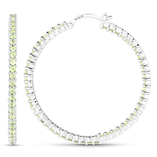 3.50 Carat Genuine Peridot .925 Sterling Silver Earrings Bids.com