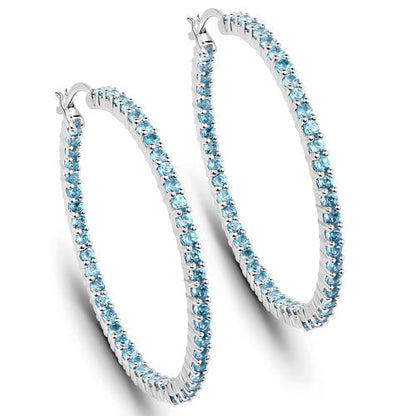 3.60 Carat Genuine Swiss Blue Topaz .925 Sterling Silver Earrings Bids.com