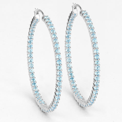 3.60 Carat Genuine Swiss Blue Topaz .925 Sterling Silver Earrings Bids.com