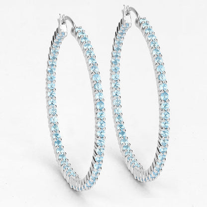 3.60 Carat Genuine Swiss Blue Topaz .925 Sterling Silver Earrings Bids.com