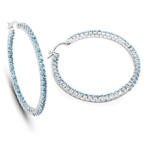 3.60 Carat Genuine Swiss Blue Topaz .925 Sterling Silver Earrings Bids.com