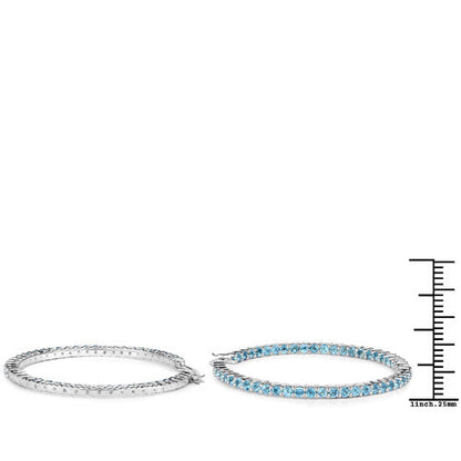 3.60 Carat Genuine Swiss Blue Topaz .925 Sterling Silver Earrings Bids.com