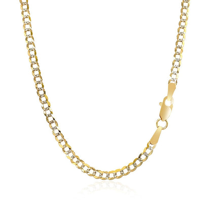 2.6 mm 14k Two Tone Gold Pave Curb Chain Bids.com