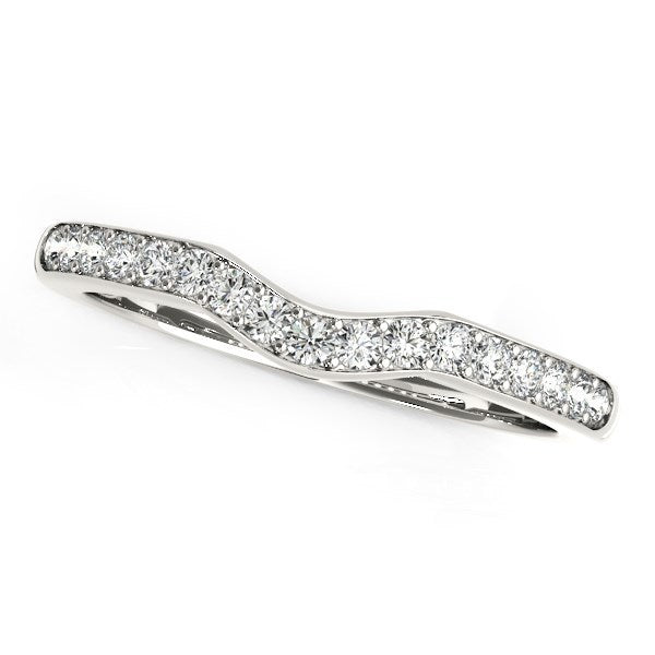 14k White Gold Curved Style Wedding Ring (1/4 cttw) Bids.com