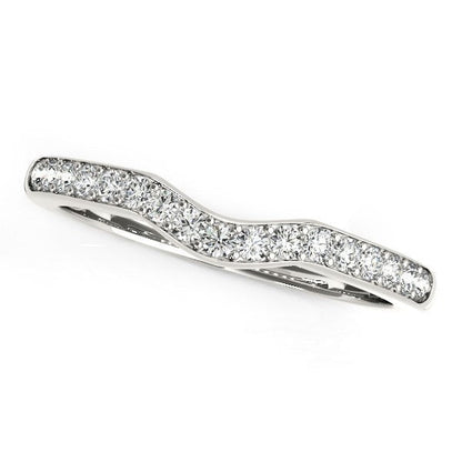 14k White Gold Curved Style Wedding Ring (1/4 cttw) Bids.com