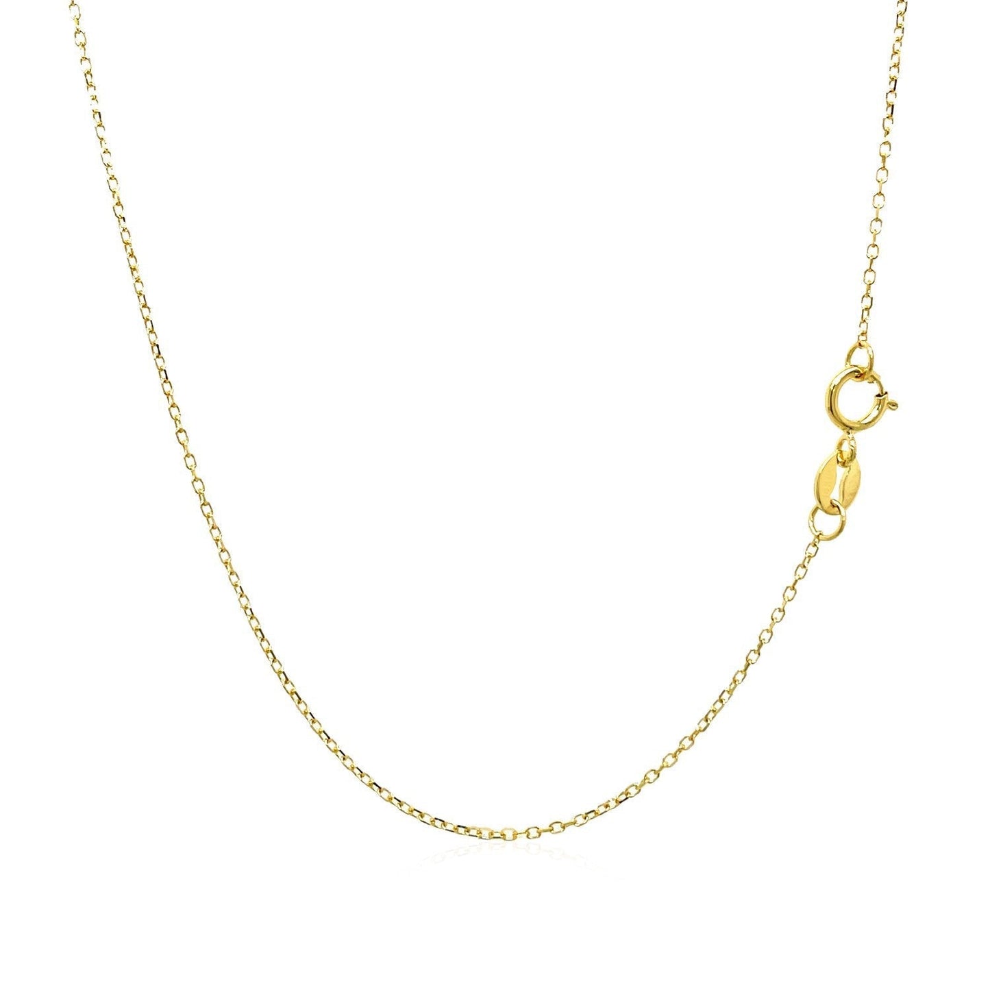 14k Yellow Gold Diamond Cut Cable Link Chain 0.8mm Bids.com