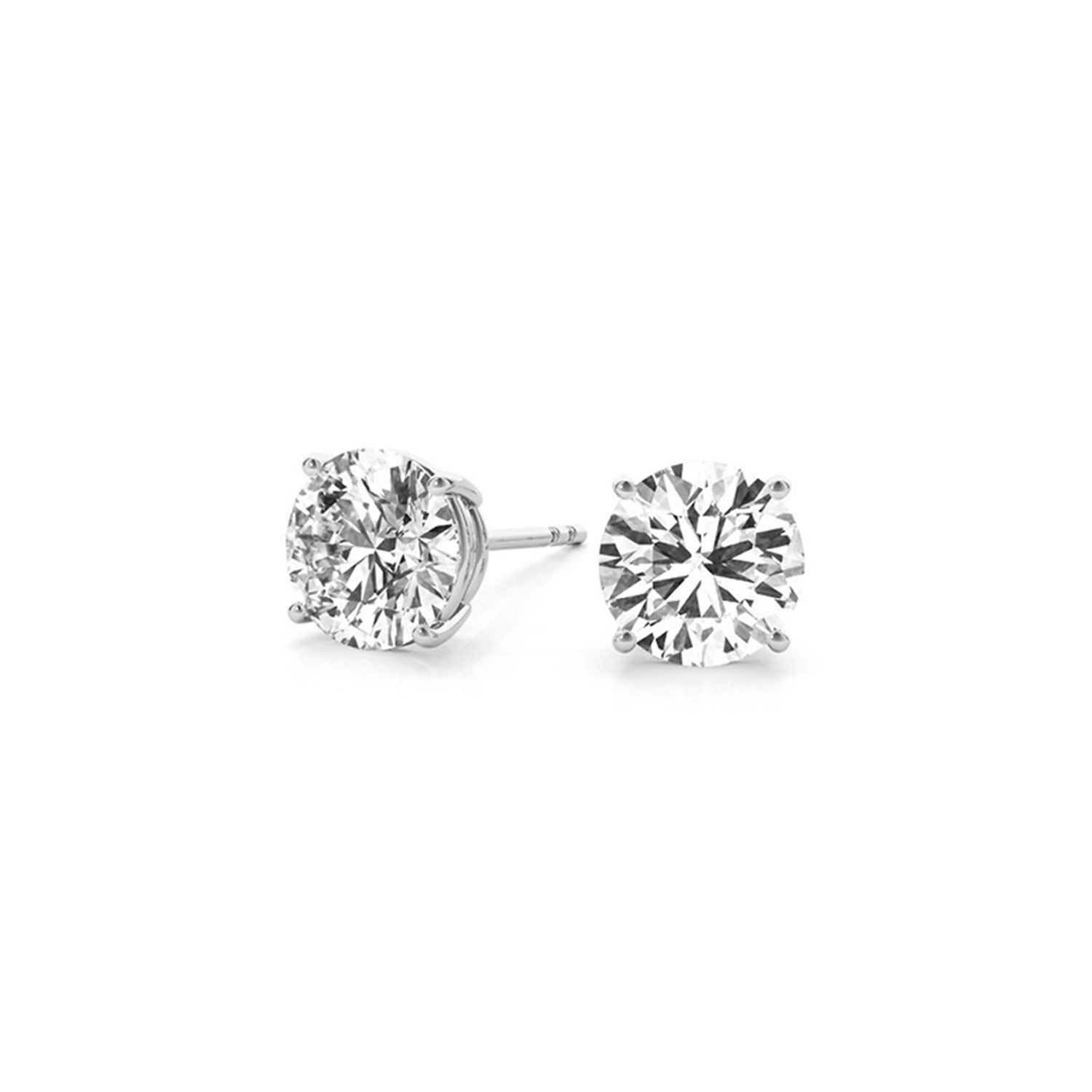4 cttw Certified IGI Lab Grown Round Diamond Stud Earrings 14k White Gold (G/VS2) Bids.com