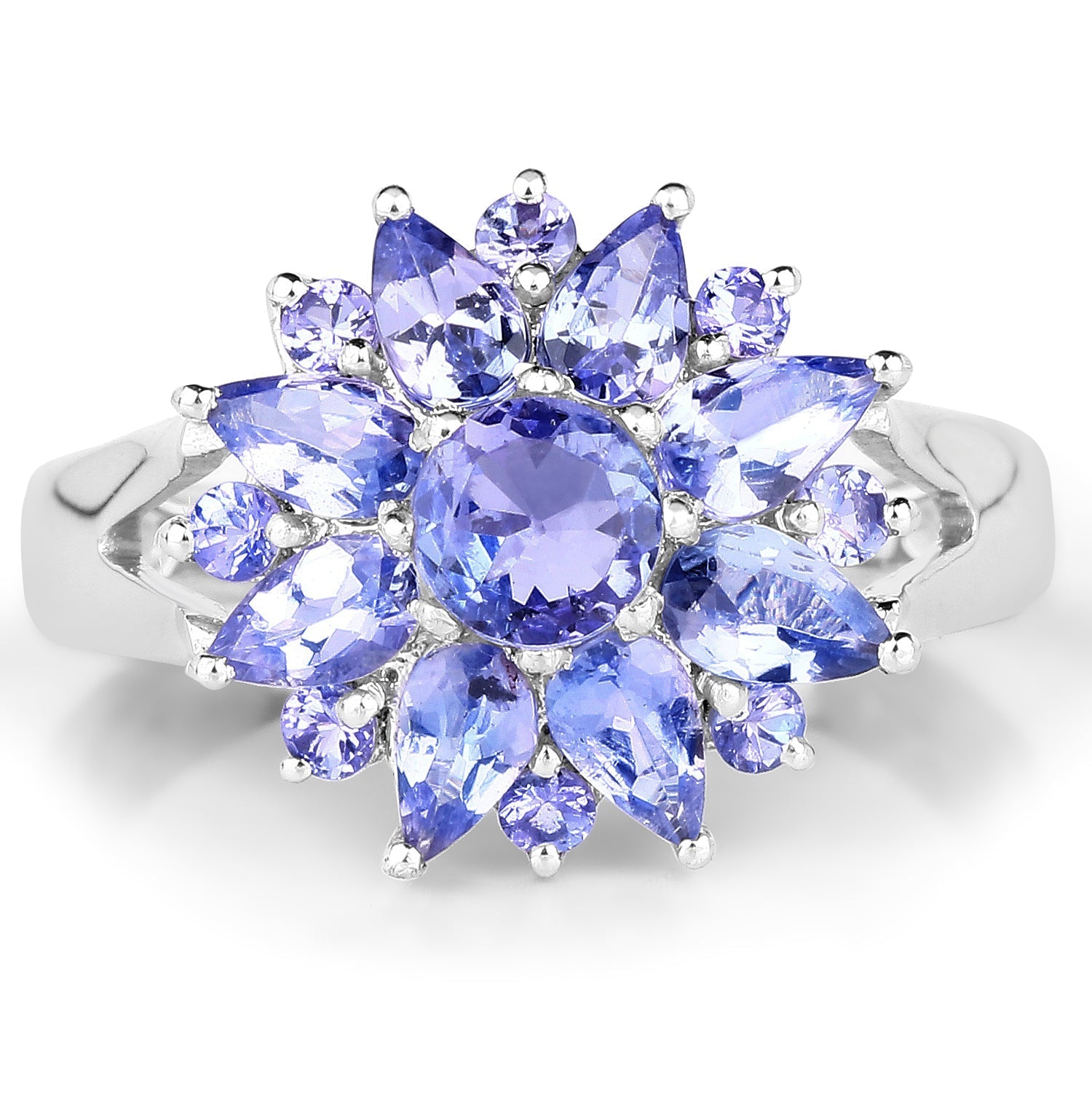 2.43 Carat Genuine Tanzanite .925 Sterling Silver Ring Bids.com