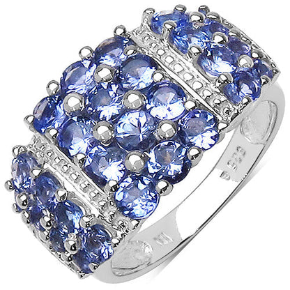 2.06 Carat Genuine Tanzanite .925 Sterling Silver Ring Bids.com