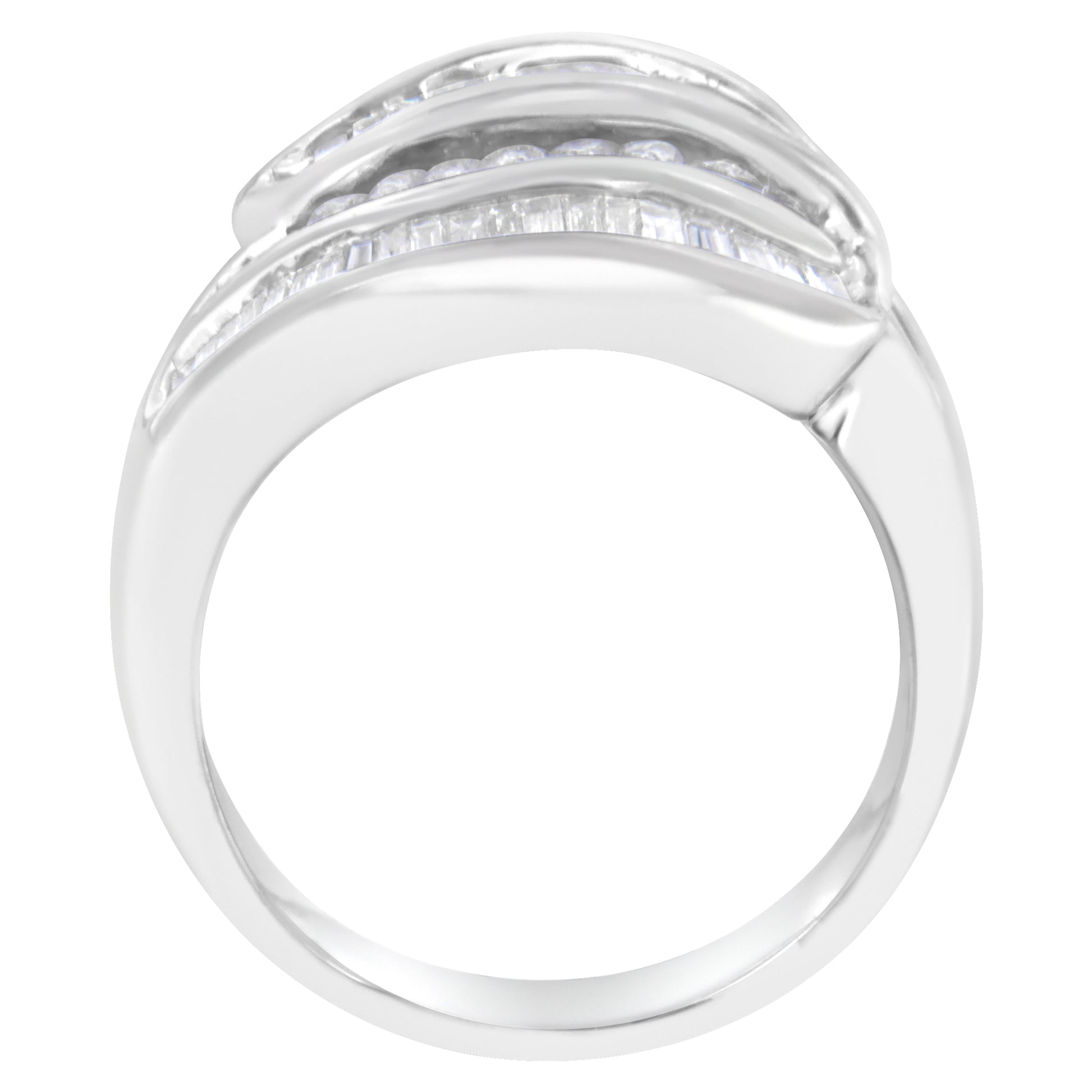 14KT White Gold Diamond Bypass Band Ring (1 cttw, H-I Color, SI1-SI2 Clarity) Bids.com